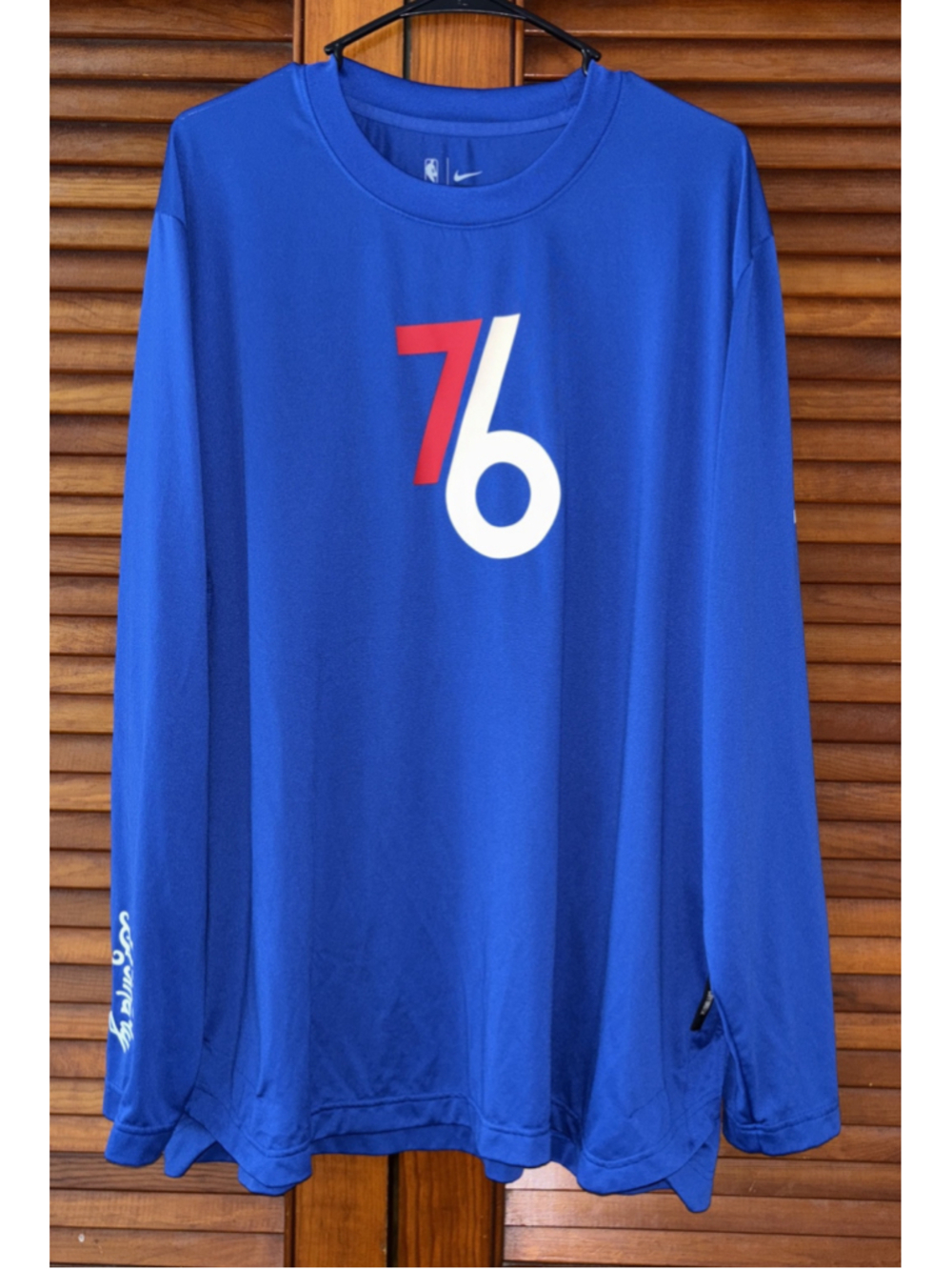 Philadelphia 76ers NBA Nike Dri-Fit Blue Men’s Long Sleeve Shirt 2XL XXL